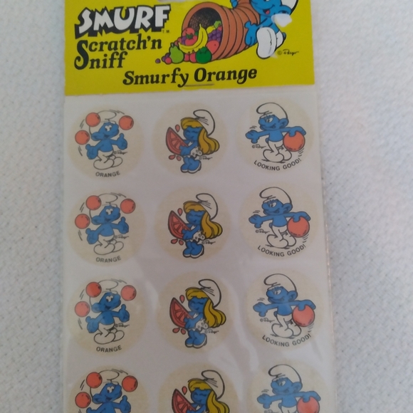 Smurf 1983 vintage lot of scratch and sniff stickers - Picture 5 of 13